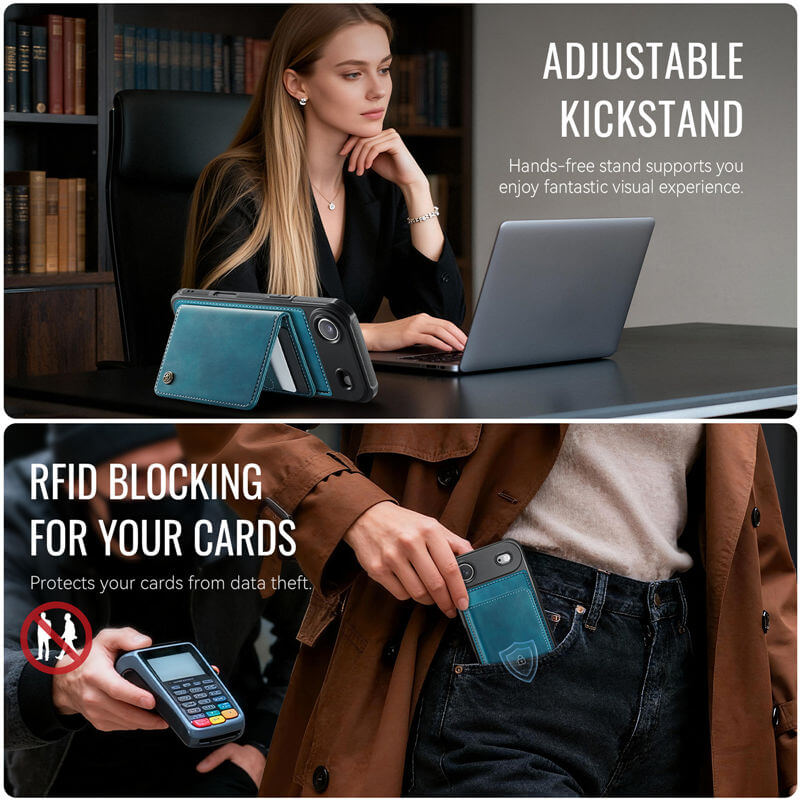 CaseMe iPhone Air 2025 2-in-1 Magnetic Wallet Case with RFID Blocking