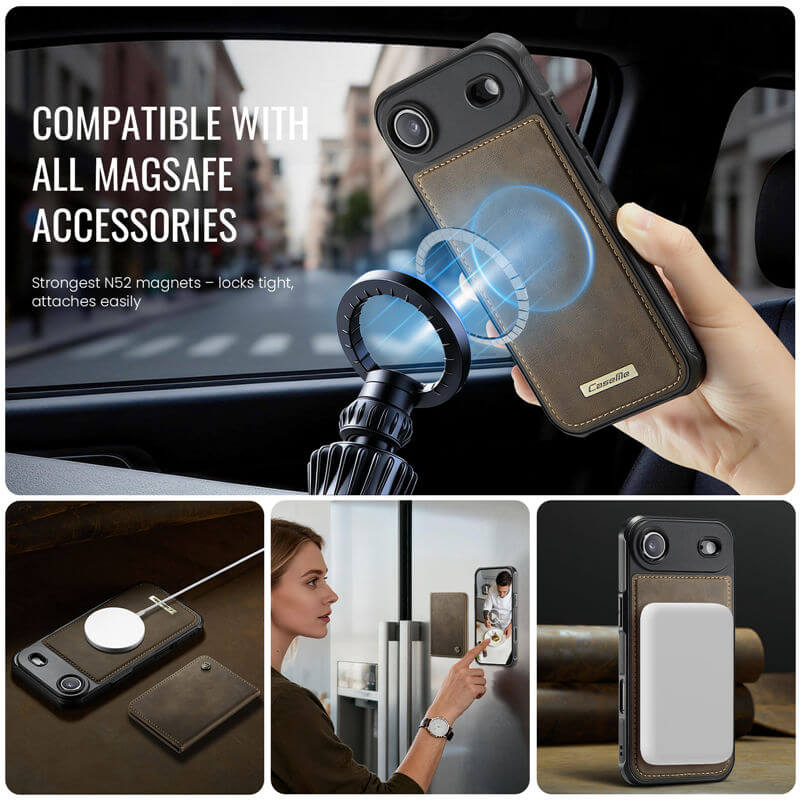 CaseMe iPhone Air 2025 2-in-1 Magnetic Wallet Case with RFID Blocking