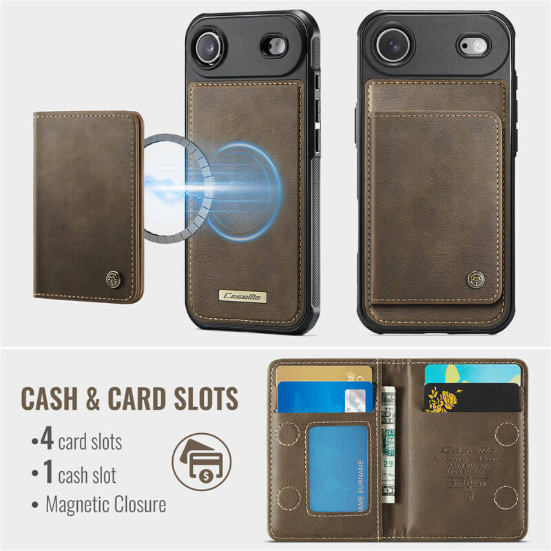CaseMe iPhone Air 2025 2-in-1 Magnetic Wallet Case with RFID Blocking