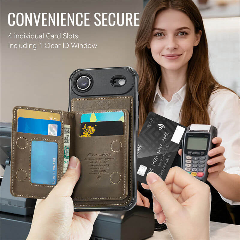CaseMe iPhone Air 2025 2-in-1 Magnetic Wallet Case with RFID Blocking