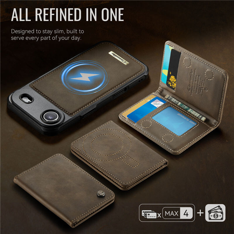 CaseMe iPhone Air 2025 2-in-1 Magnetic Wallet Case with RFID Blocking