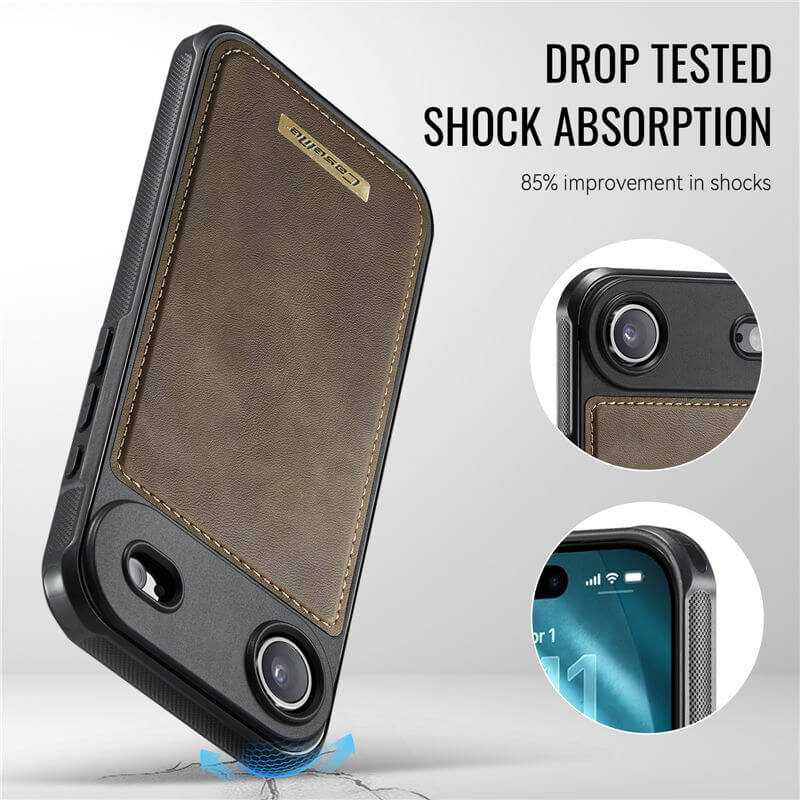 CaseMe iPhone Air 2025 2-in-1 Magnetic Wallet Case with RFID Blocking