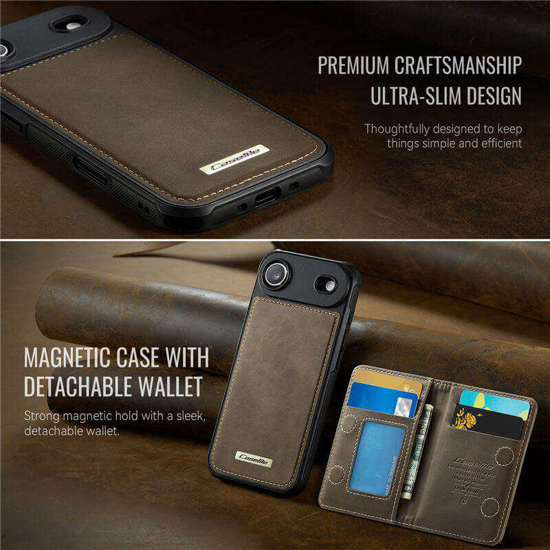 CaseMe iPhone Air 2025 2-in-1 Magnetic Wallet Case with RFID Blocking