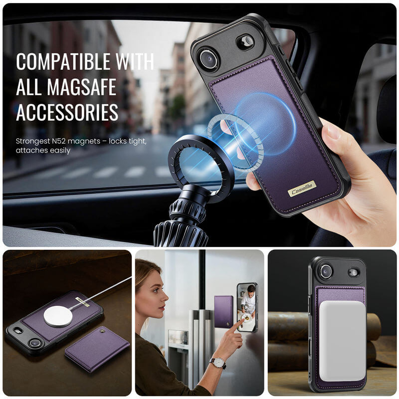 CaseMe iPhone Air 2025 2-in-1 Magnetic Wallet Case with RFID Blocking