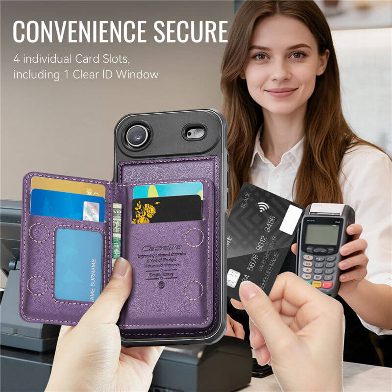 CaseMe iPhone Air 2025 2-in-1 Magnetic Wallet Case with RFID Blocking