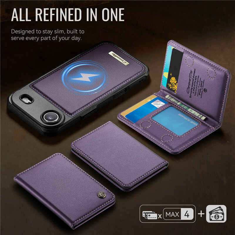 CaseMe iPhone Air 2025 2-in-1 Magnetic Wallet Case with RFID Blocking