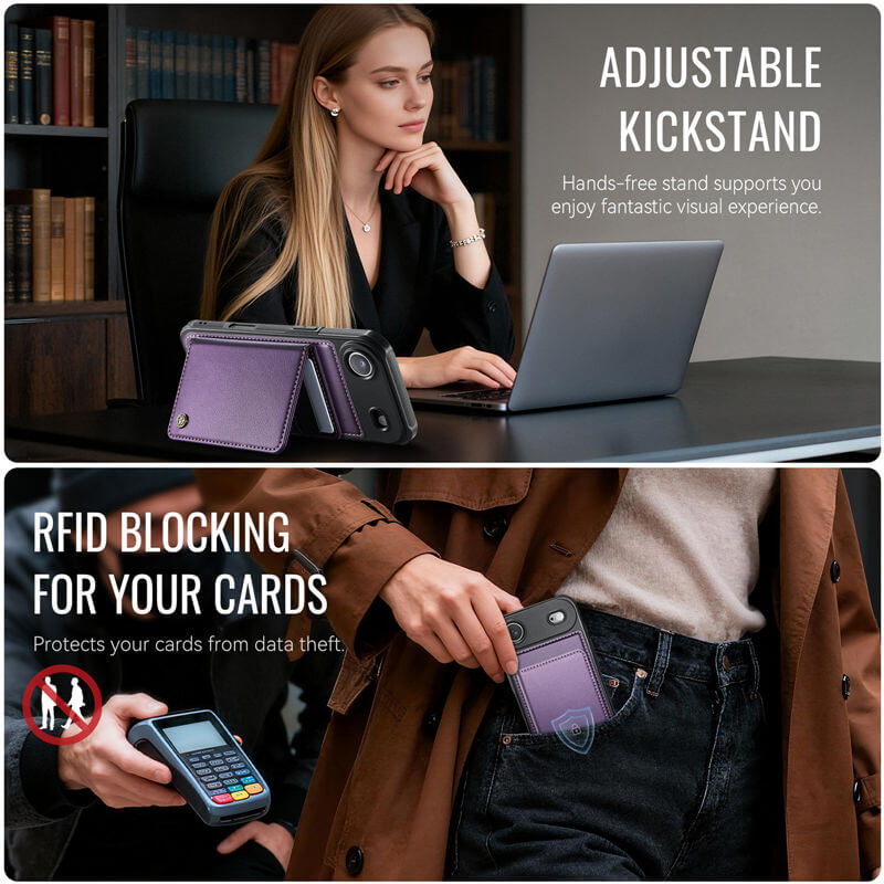 CaseMe iPhone Air 2025 2-in-1 Magnetic Wallet Case with RFID Blocking