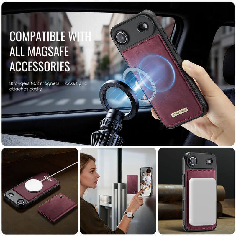 CaseMe iPhone Air 2025 2-in-1 Magnetic Wallet Case with RFID Blocking