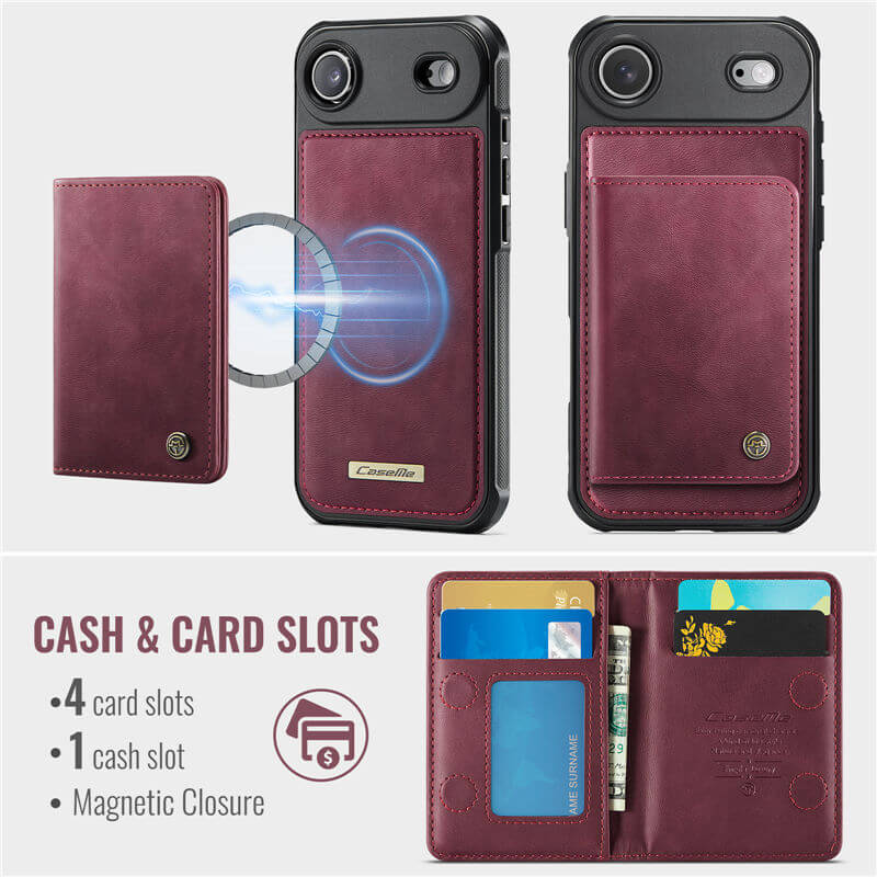 CaseMe iPhone Air 2025 2-in-1 Magnetic Wallet Case with RFID Blocking