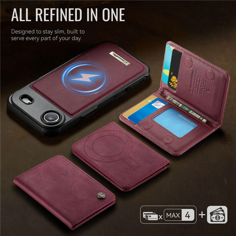 CaseMe iPhone Air 2025 2-in-1 Magnetic Wallet Case with RFID Blocking