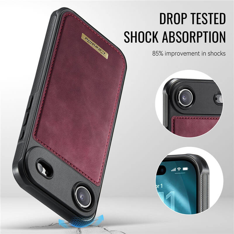 CaseMe iPhone Air 2025 2-in-1 Magnetic Wallet Case with RFID Blocking