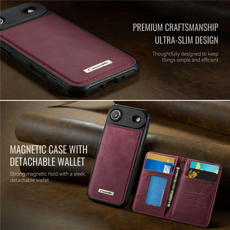 CaseMe iPhone Air 2025 2-in-1 Magnetic Wallet Case with RFID Blocking