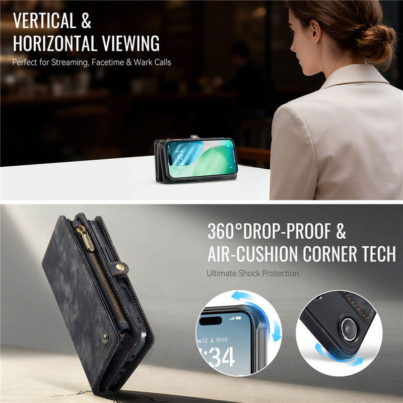 CaseMe iPhone Air 2-in-1 Magnetic RFID Wallet Case