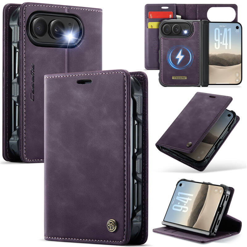 CaseMe iPhone Duo Detachable Magnetic Wallet Case with N52 Magnets, RFID Blocking & Wireless Charging Purple CaseMe iPhone Duo Detachable Magnetic Wallet Case with N52 Magnets, RFID Blocking & Wireless Charging Purple