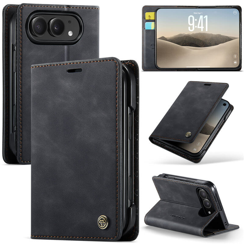 CaseMe iPhone Duo Wallet Case with 2 Card Slots, RFID Blocking & Kickstand Black CaseMe iPhone Duo Wallet Case with 2 Card Slots, RFID Blocking & Kickstand Black