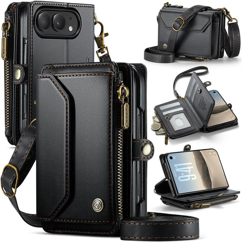 CaseMe iPhone Duo Crossbody Wallet Case with 6 Card Slots, RFID Blocking & Wireless Charging Black CaseMe iPhone Duo Crossbody Wallet Case with 6 Card Slots, RFID Blocking & Wireless Charging Black
