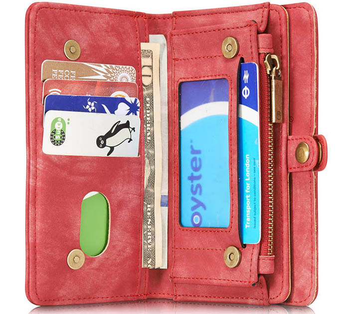 CaseMe iPhone SE 2020 Zipper Wallet Magnetic Detachable 2 in 1 Case