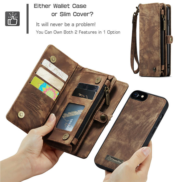 CaseMe iPhone SE 2020/SE 2022 Wallet Case with Wrist Strap