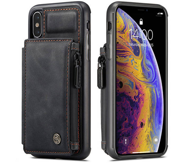 CaseMe iPhone XS/X Zipper Pocket Card Slots Case