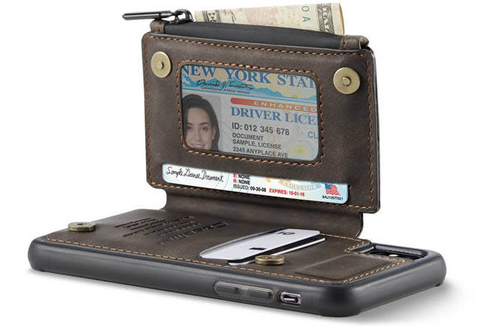 CaseMe iPhone XS/X Zipper Pocket Card Slots Case