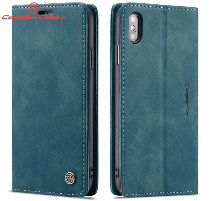 CaseMe iPhone XS Max Retro Wallet Kickstand Magnetic Flip Leather Case