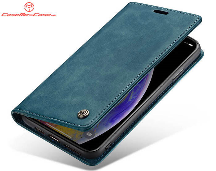 CaseMe iPhone XS Max Retro Wallet Kickstand Magnetic Flip Leather Case