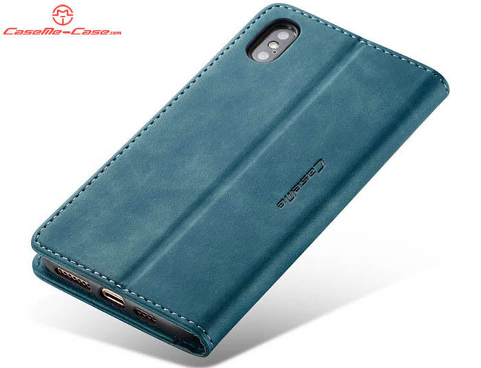 CaseMe iPhone XS Max Retro Wallet Kickstand Magnetic Flip Leather Case