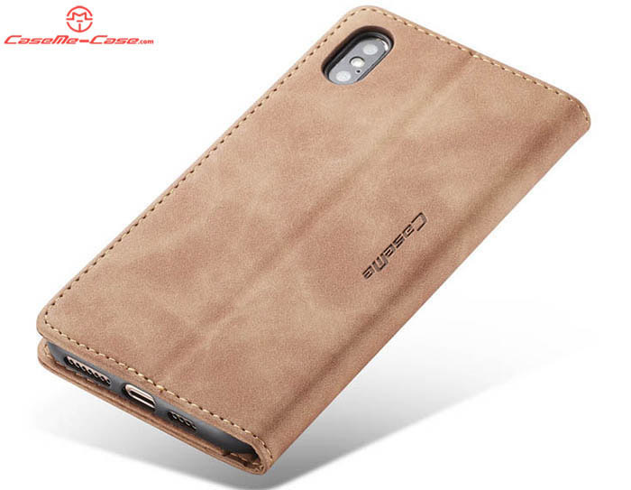 CaseMe iPhone XS Max Retro Wallet Kickstand Magnetic Flip Leather Case