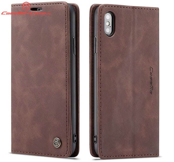 CaseMe iPhone XS Max Retro Wallet Kickstand Magnetic Flip Leather Case