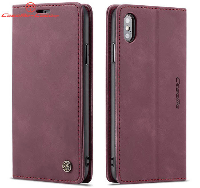 CaseMe iPhone XS Max Retro Wallet Kickstand Magnetic Flip Leather Case