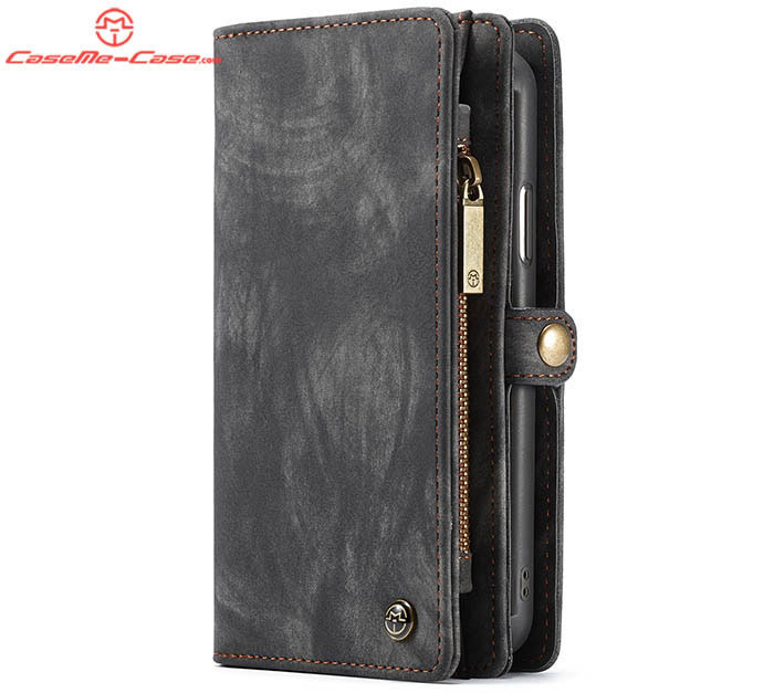 CaseMe iPhone XR Zipper Wallet Magnetic Detachable 2 in 1 Folio Case