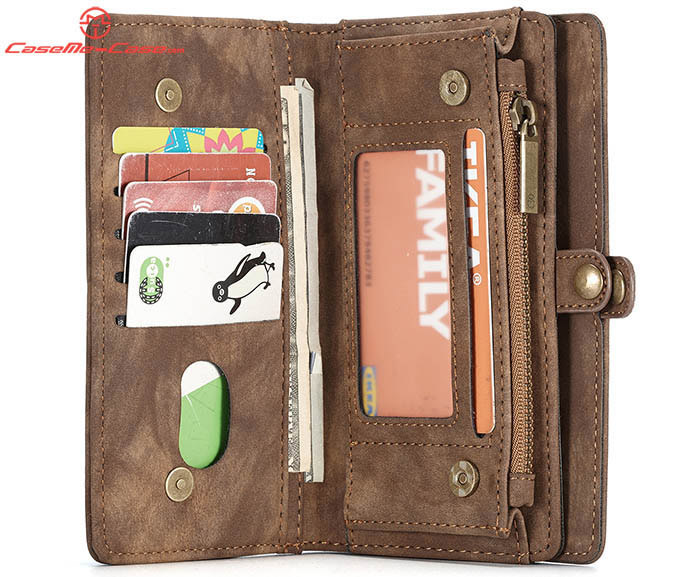 CaseMe iPhone XR Zipper Wallet Magnetic Detachable 2 in 1 Folio Case