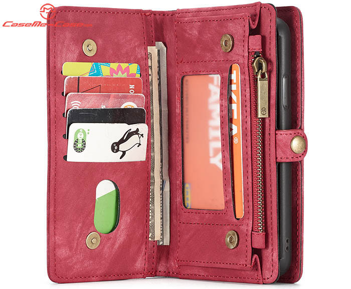CaseMe iPhone XR Zipper Wallet Magnetic Detachable 2 in 1 Folio Case