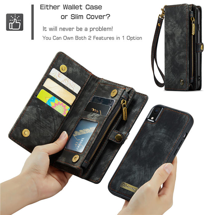 CaseMe iPhone XR Wallet Case with Wrist Strap