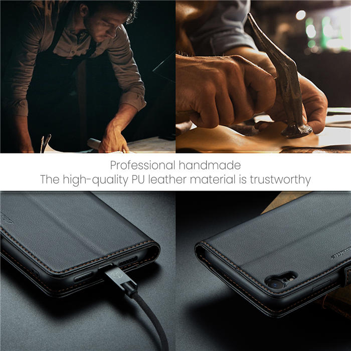 CaseMe iPhone XR Wallet RFID Blocking Magnetic Buckle Case