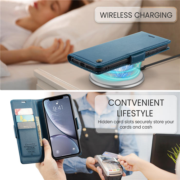 CaseMe iPhone XR Wallet RFID Blocking Magnetic Buckle Case