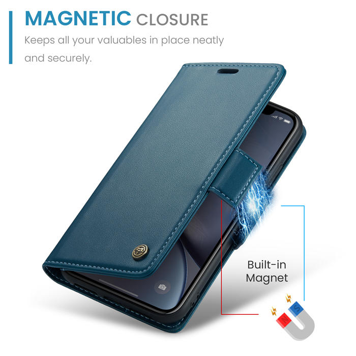 CaseMe iPhone XR Wallet RFID Blocking Magnetic Buckle Case