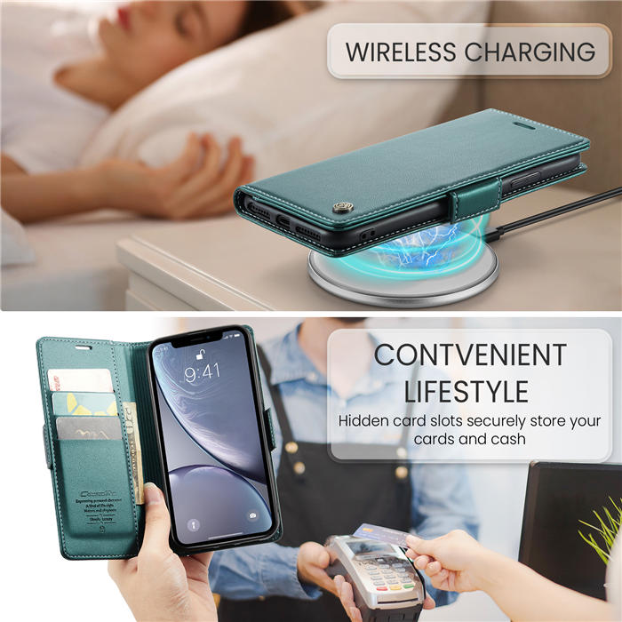 CaseMe iPhone XR Wallet RFID Blocking Magnetic Buckle Case
