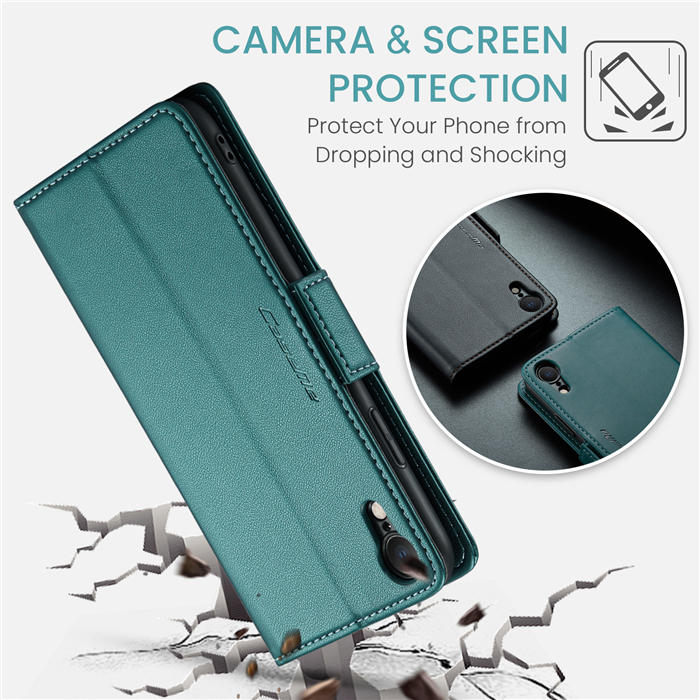 CaseMe iPhone XR Wallet RFID Blocking Magnetic Buckle Case