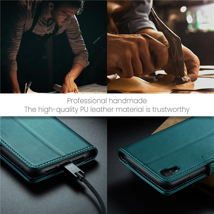 CaseMe iPhone XR Wallet RFID Blocking Magnetic Buckle Case