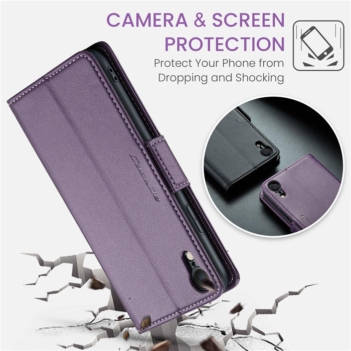CaseMe iPhone XR Wallet RFID Blocking Magnetic Buckle Case