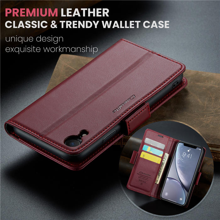 CaseMe iPhone XR Wallet RFID Blocking Magnetic Buckle Case