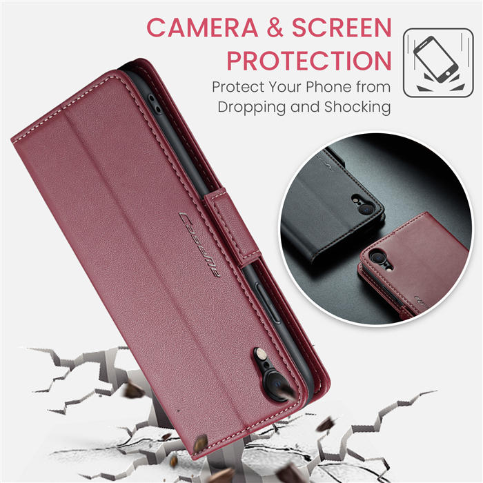 CaseMe iPhone XR Wallet RFID Blocking Magnetic Buckle Case