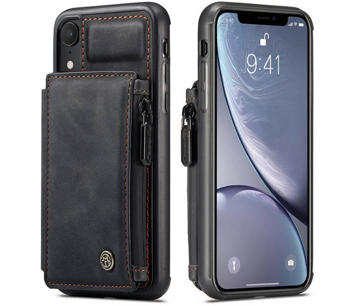 CaseMe iPhone XR Zipper Pocket Card Slots Case