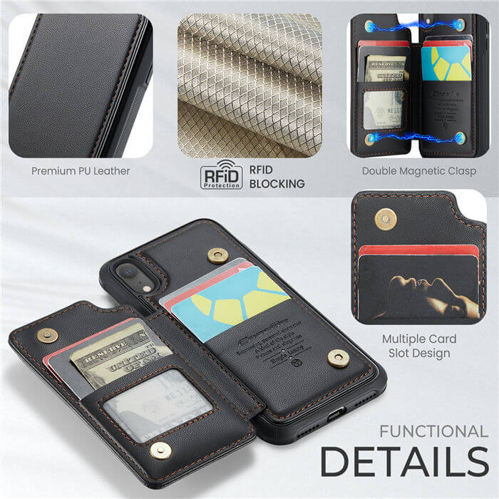 CaseMe iPhone XR RFID Blocking Card Holder Case