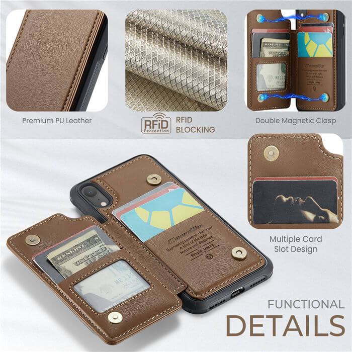 CaseMe iPhone XR RFID Blocking Card Holder Case