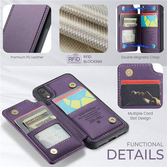 CaseMe iPhone XR RFID Blocking Card Holder Case