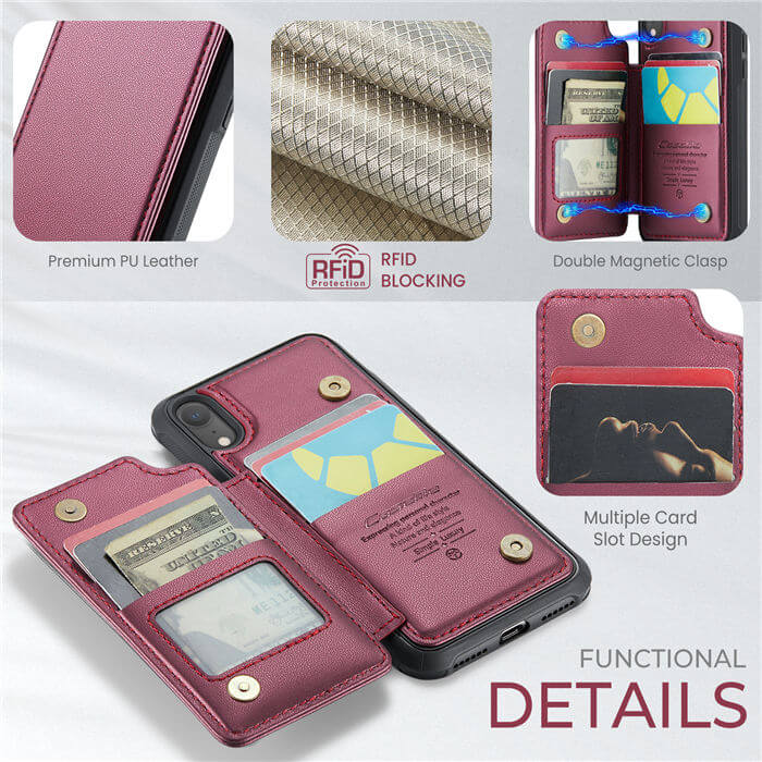 CaseMe iPhone XR RFID Blocking Card Holder Case