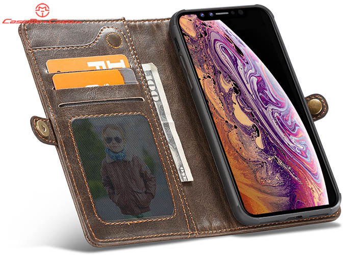 CaseMe iPhone XR Wallet Magnetic Detachable 2 in 1 Case With Wrist Strap