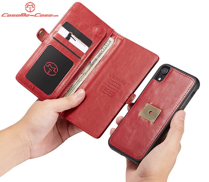 CaseMe iPhone XR Wallet Magnetic Detachable 2 in 1 Case With Wrist Strap